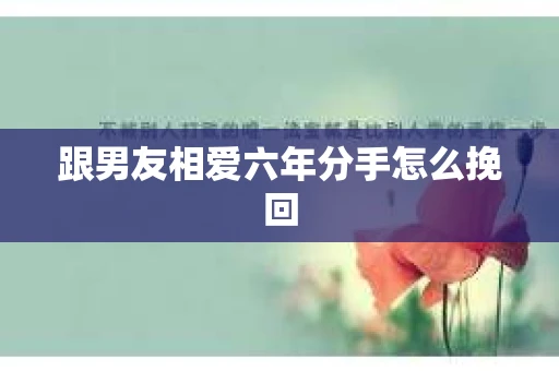 跟男友相爱六年分手怎么挽回