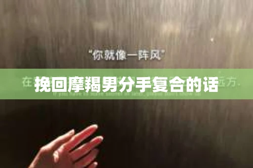 挽回摩羯男分手复合的话