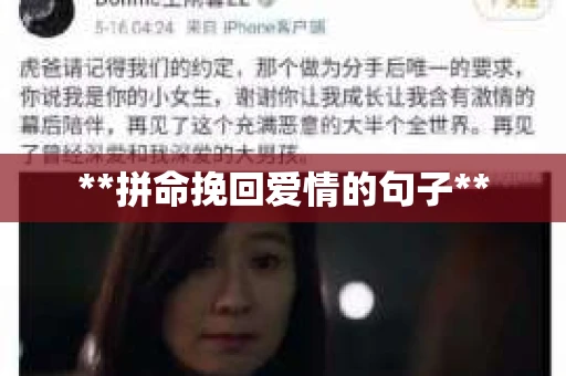 **拼命挽回爱情的句子**