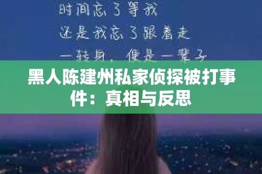 黑人陈建州私家侦探被打事件：真相与反思