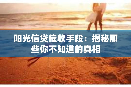 阳光信贷催收手段：揭秘那些你不知道的真相