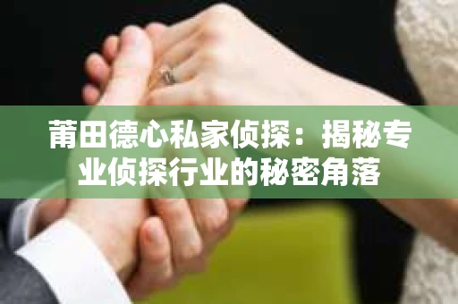 莆田德心私家侦探：揭秘专业侦探行业的秘密角落