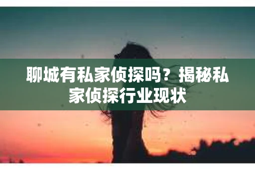 聊城有私家侦探吗？揭秘私家侦探行业现状