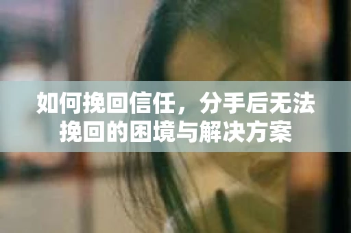 如何挽回信任，分手后无法挽回的困境与解决方案