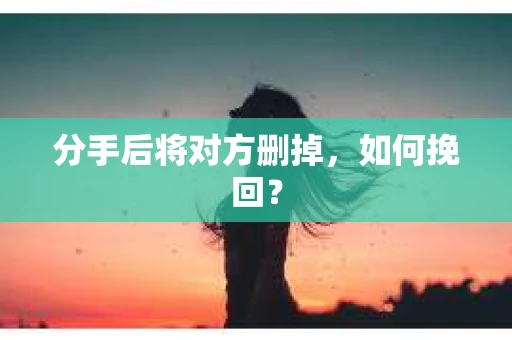 分手后将对方删掉，如何挽回？
