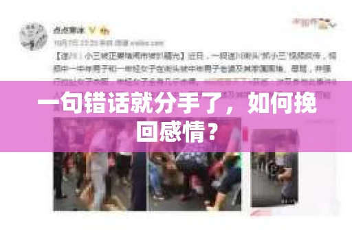 一句错话就分手了，如何挽回感情？