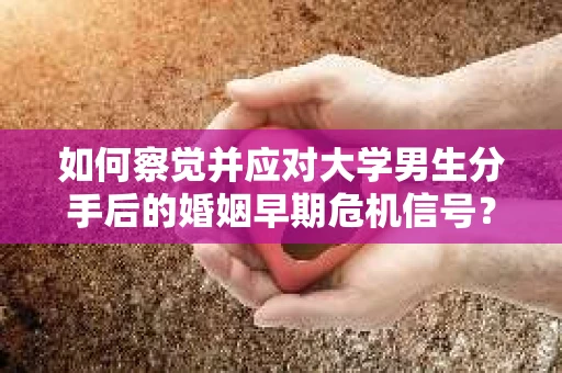 如何察觉并应对大学男生分手后的婚姻早期危机信号？